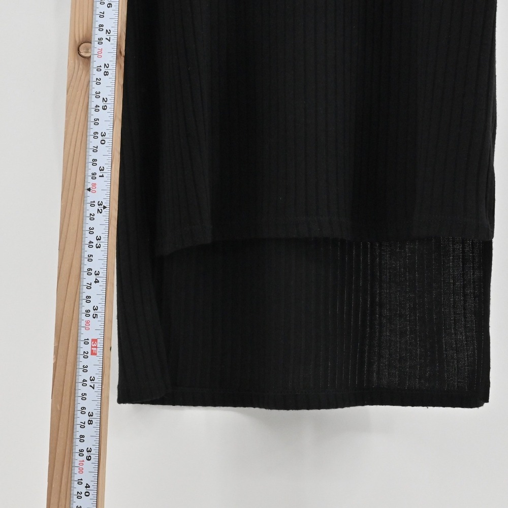 AQUA Mock Neck Ribbed Knit Sheath Dress Womens Size S Black Sleeveless LBD 6766 - Picture 5 of 13